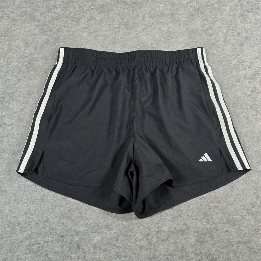 Adidas Womens Black AEROREADY 3-Stripe Athletic Running Shorts L
